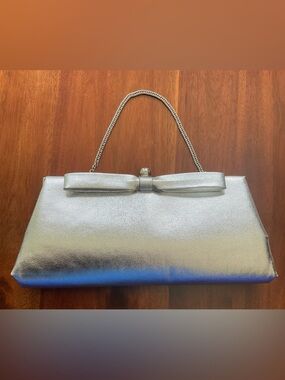 Vintage HL U.S.A. Silver Leather Clutch